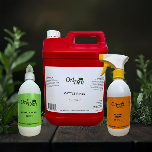 Cattle Combo - Cattle Rinse 5L + Hair Oil 500ml + Herbal Cream 400ml