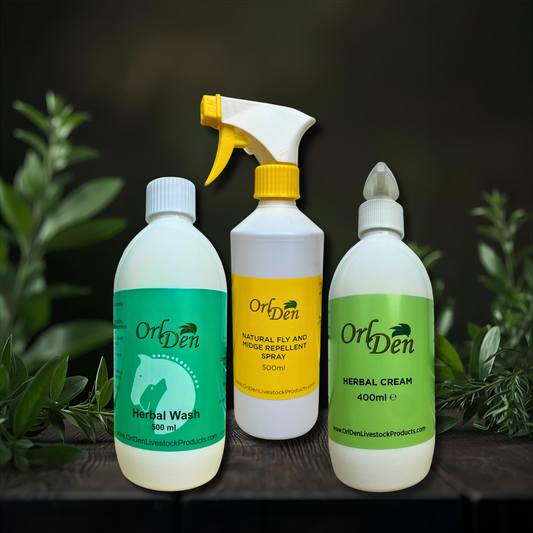 Horse Combo: Herbal Cream + Herbal Wash + Fly & Midge Repellent